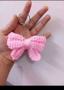 Handmade Crochet Bow Keychain