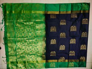 Elegant Blue &amp; Green Saree