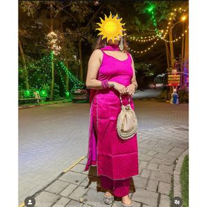 Rani pink Salwar Kameez Suit With Dupatta