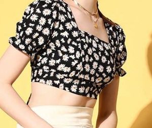 Floral Print Backless Top