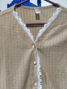 Vintage Inspired Lace Trim Top