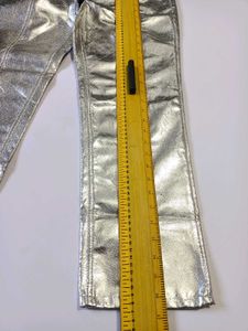 Metallic Silver Cropped Pants