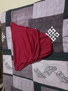 Stretchable draped Crop Top Maroon