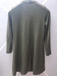 Olive Green Waffle Knit Dress