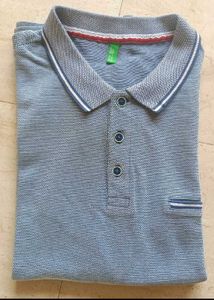 Branded Blue Patterned Polo T-Shirt