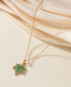 Handmade Green Leaf Shape pendant With Chain ☘️
