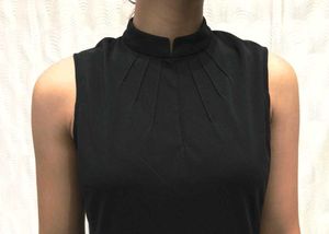 Sleeveless Black Mock Neck Top