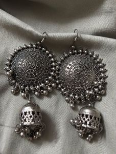 Oxidized Jhumka Earrings
