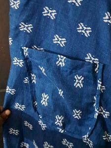 Blue &amp; White Print Fit &amp; Flare Dress