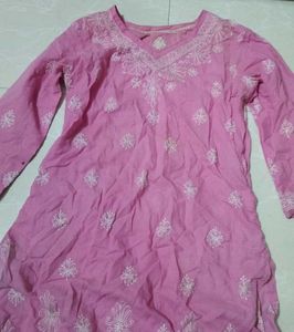 Pink Embroidered Kurta