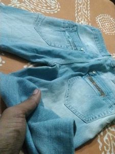 Light Blue With White Shaded Denium Jeans