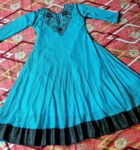 Net Anarkali Suit With Dupatta And Pant