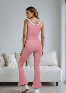 Pink Tank Top &amp; Flare Pant Set co- ord
