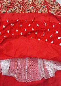 Red Embroidered Anarkali Dress