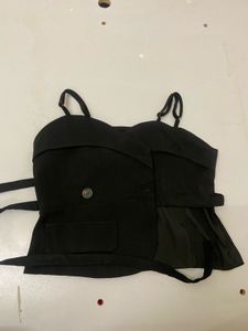 Crop Buttoned Vest Professional