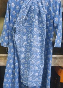 Elegant Blue 3 piece kurta set with dupatta 2.3m