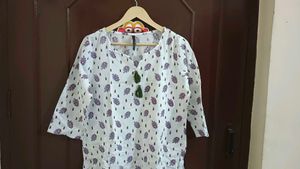 White Floral Kurti