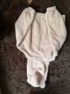 Cute Fuzzy Hoodie With Bear Hood