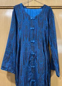 Elegant Blue Semi-Disheen Suit with Dupatta –