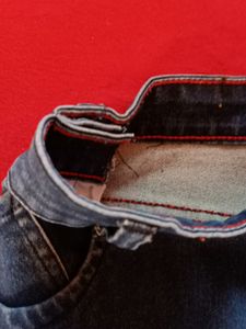 Knee Length Denim Blue Shorts