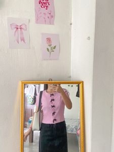 Pink Bow Cardigan top
