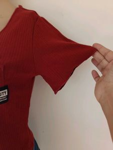 Maroon Crop Top