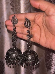 Oxidized Jhumka Earrings