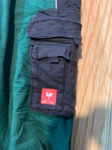 Green &amp; Black Workwear Pants