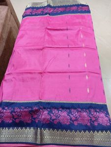 Kanjivaram Silk Nevy Blue Border &amp; False &amp; Pico