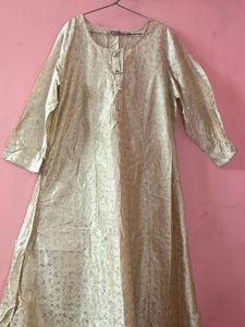 Elegant  golden Floral Print Kurta