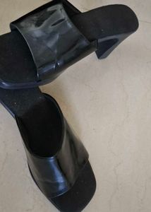 Black Heeled Mules
