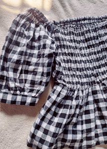 Gingham Off-Shoulder Top