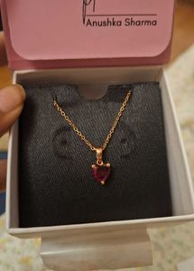 Giva Silver Rose Gold Loving in Red Pendant