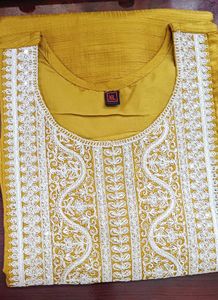 Completely New Mustard Yellow Kurti Pant Set