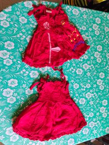 Red Embroidered Baby Dress