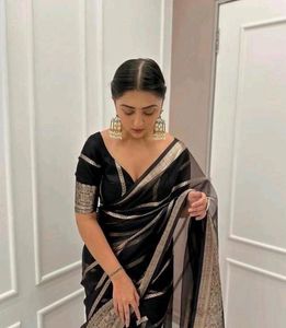 Organza Black Saree