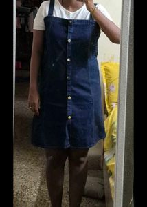 Denim Button-Front Midi Dress