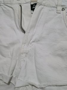 White Denim Short