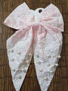 Elegant New Hair Bows – Golden &amp; White with Pearls