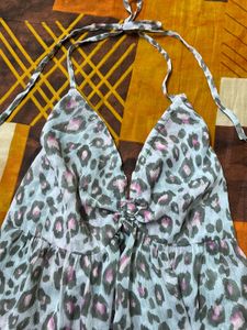 New Leopard Print Halter Neck Top
