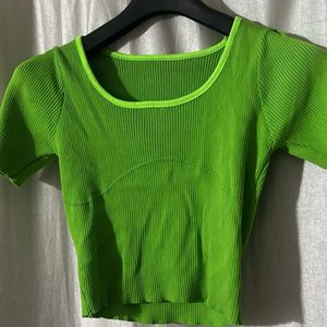 Green Ribbed Top