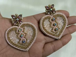 Tish Pink Heart Earrings