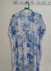 Blue And White Floral Dress👗
