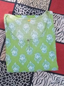 Green Printed Kurta