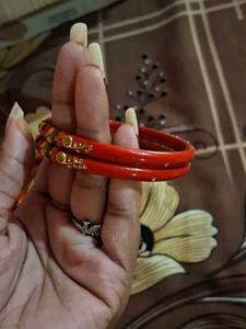 Red &amp; Gold Bangles
