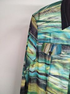 Sheer Abstract Print Shirt