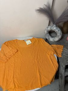 Orange Knit Top