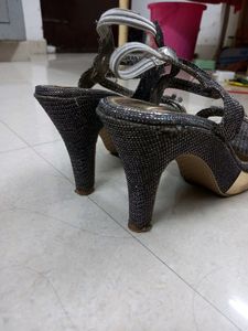 Party Wear Grey Pencil Heels...used Once Only