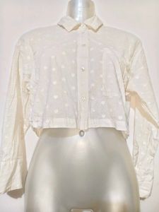 🎊Buy 1, Get 1 Free🎁32"-34" White Heart Crop Top