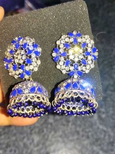 Blue Jhumka Earrings